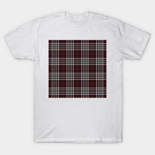 Brown and White Tartan Plaid Pattern T-Shirt